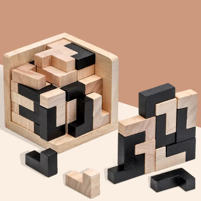 Cubo de madera 3D