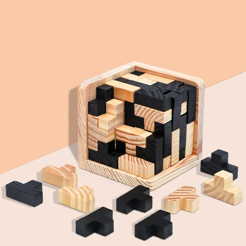 Cubo de madera 3D