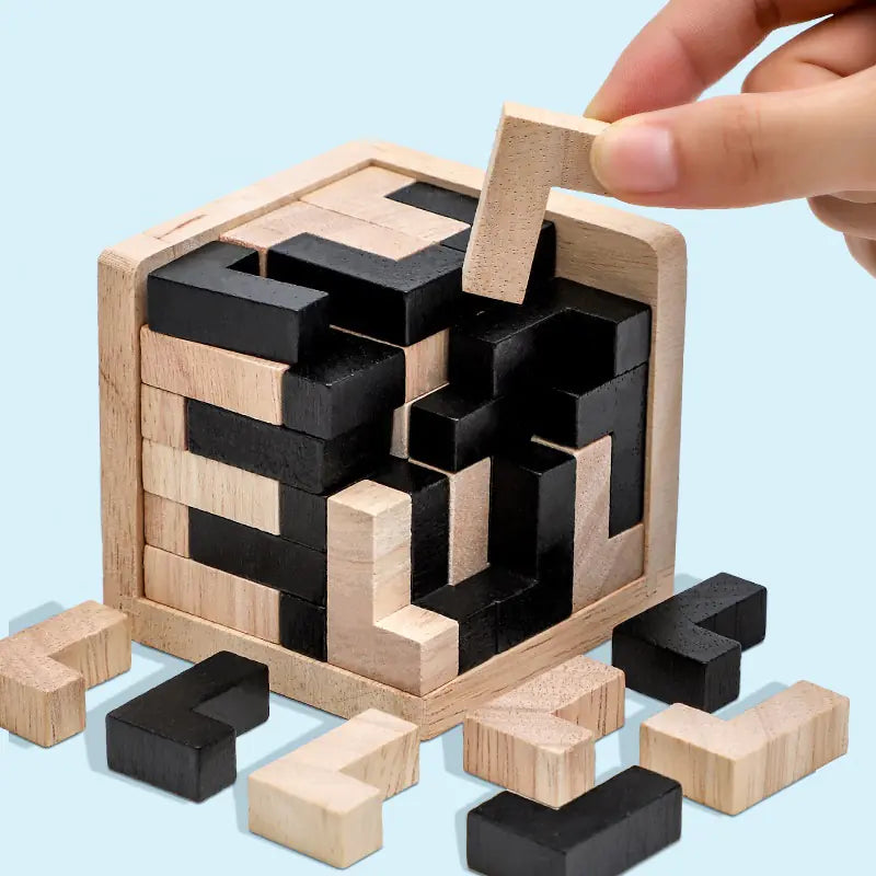 Cubo de madera 3D