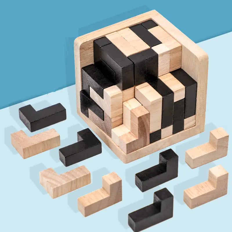Cubo de madera 3D