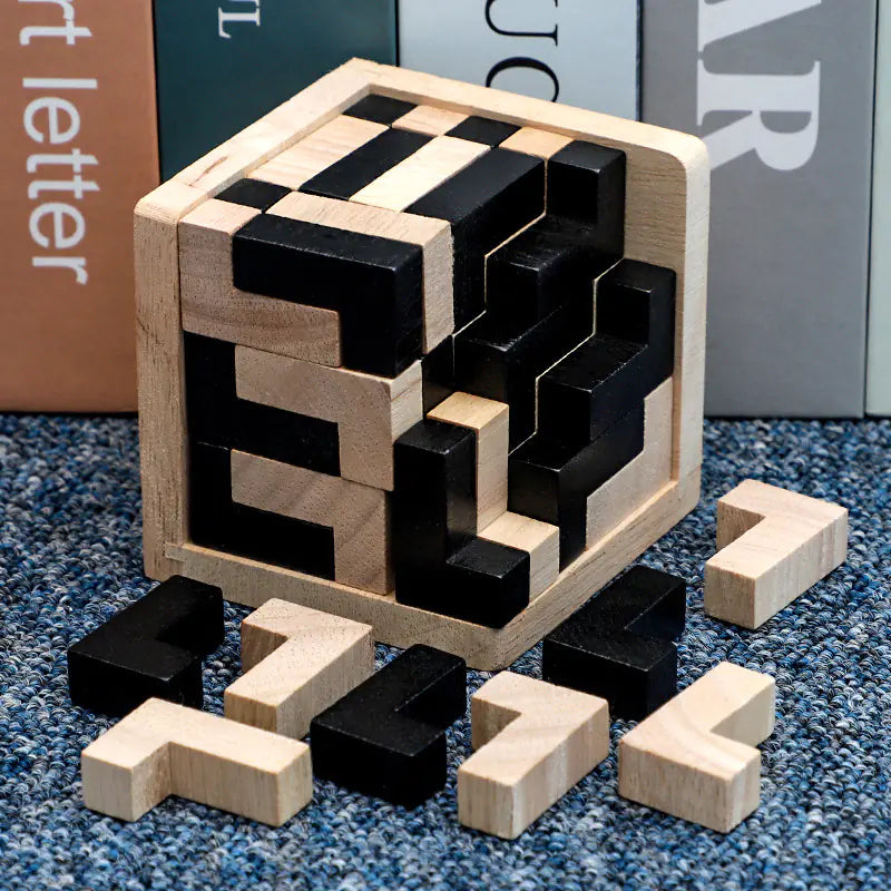 Cubo de madera 3D